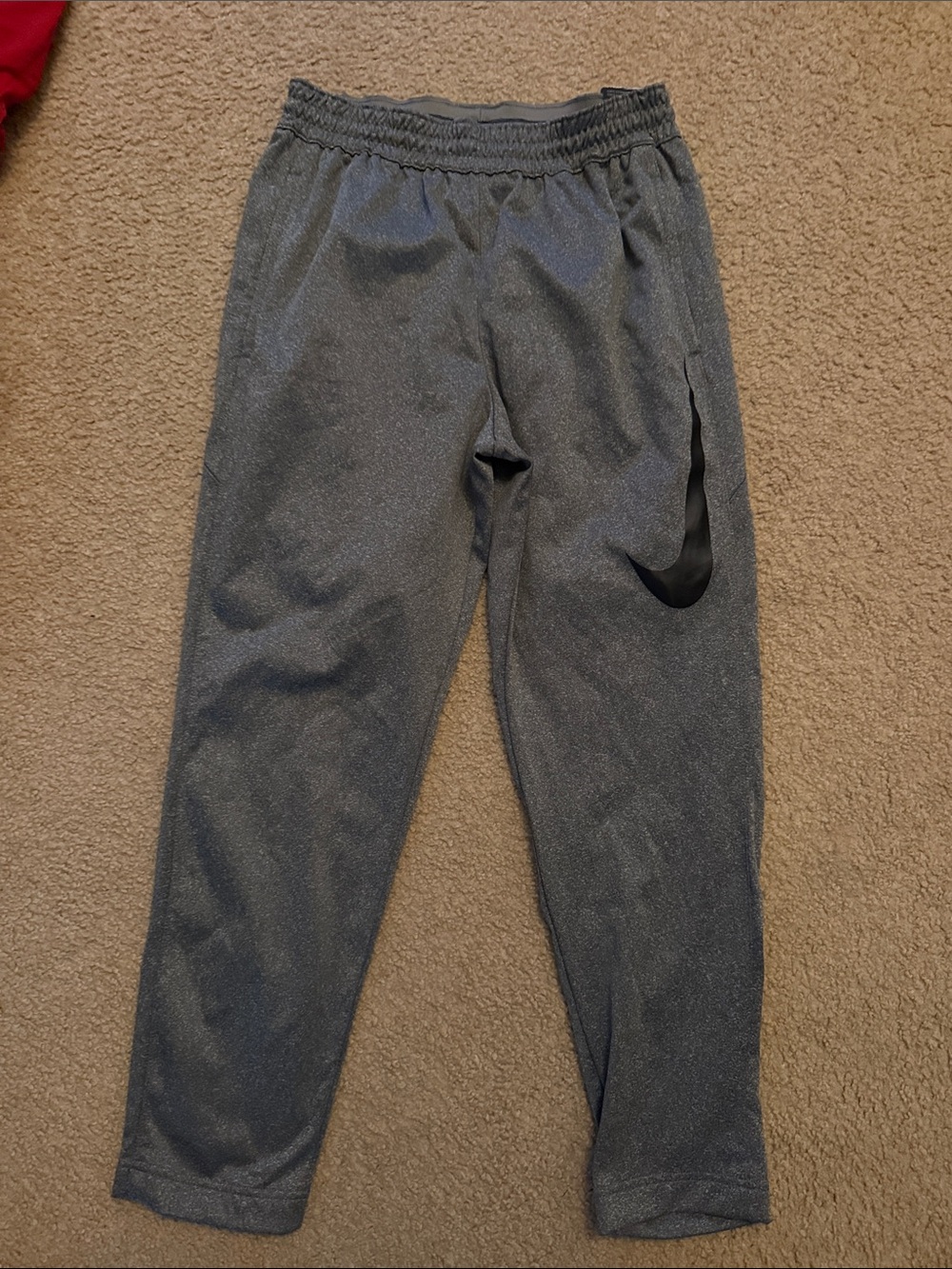 Nike Dark Gray Athletic Joggers with Black Swoosh